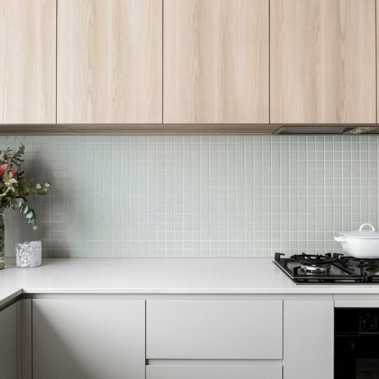 Scandanavian style interiors featuring blonde Cellupal timber-look laminate